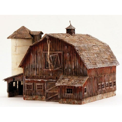 HO Built-N-Ready Old Weathered Barn LED Lighted - Fusion Scale Hobbies