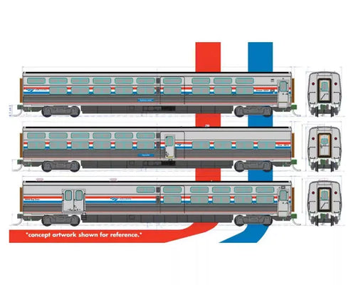 Kato N Scale N Amtrak Phase III Viewliner II Passenger Cars 4 Car Set